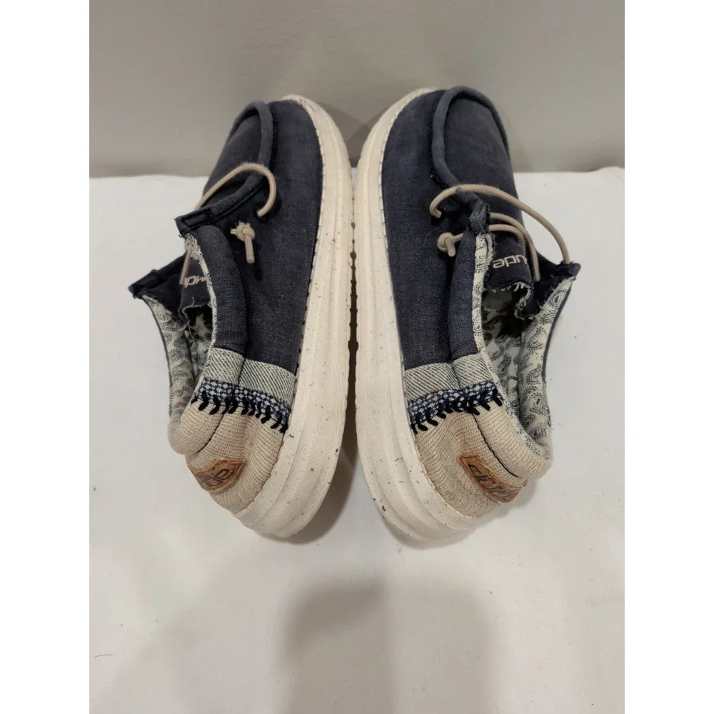Hey Dude Wally Natural Navy  Casual Loafer Navy, Youth Sz Y4 L5
